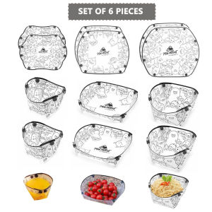 Portable Camping Tableware Set of 3/6 Pieces Folding PlateBowl Water CupEasy-CleanUltra-Light Heat-ResistantCollapsible