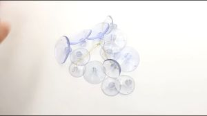 100pcs Kop Kaca 3cm Cop Tempelan Kaca Karet Cop Dop Kop Kaca Tempelan