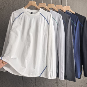 Sun Protection Blue Long Sleeve T-Shirt Mens Lightweight Quick Dry Outdoor Cycling Sportswear Shoulder Sleeve Upper Body