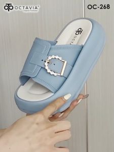 OCTAVIA Sandal Slide Slip On Wedges Soft Wanita #OC-268 (FREE BOX)