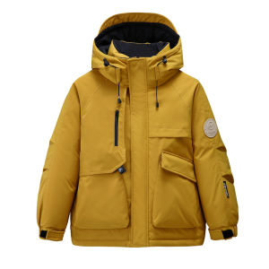 Kids Puffer Jacket Thickened Short Style for Girls And Boys Winter Clothes Casual Loose Fit White Duck down Fill Breathable