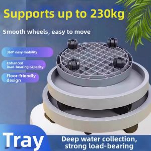 KUWUBIANJING | Reinforced Movable Flower Pot Saucer Wheels Round