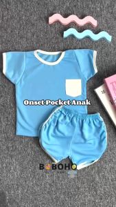 BOBOHO - SETELAN ANAK LAKI-LAKI LOKAL / SETELAN ANAK LAKI-LAKI T-SHIRT POCKET DAN CELANA PENDEK / BAJU SANTAI ANAK