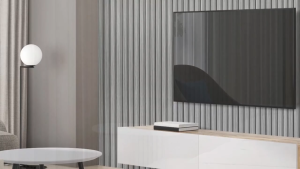 Wood grain Grille Fluted Board wall Panel Ecological WPC material wear resistant waterproof Panel easy to install