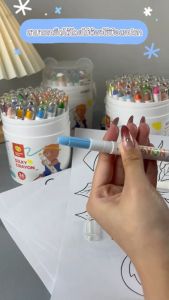 สีเทียนปลอดสารพิษ เด็กผ้าไหมดินสอเขียนสีน้ำมันสีพาสเทลจิตรกรรมศิลปะดินสอสี ล้างทำความสะอาด