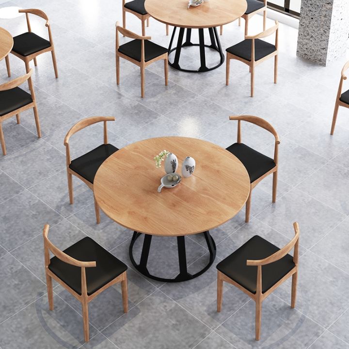 Solid Wood round Table Small Apartment Casual Cafe round Table
