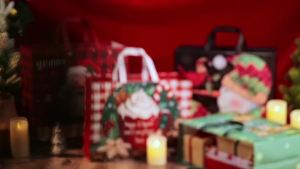 4/8 Chiếc Ông Già Noel Túi Tote Có Thể Gập Lại Quà Tặng Giáng Sinh Giá Đỡ Nhựa Chắc Chắn Chất Lượng Cao Dung Lượng Cao Cho Ngày Lễ Tặng Quà