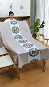 4/6/8 Seats Tablecloth PVC Waterproof Table Cloth Cover Rectangle Table Mantle Cover Outdoor Dining Table Mat Oil-proof for Home Hotel Restaurant