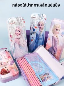 Disney Iron ดินสอ Multi-functional 2 ชั้นสําหรับโรงเรียนอนุบาลหญิงอุปกรณ์หิมะ สีขาว แช่แข็งเครื่องมือการเรียนรู้