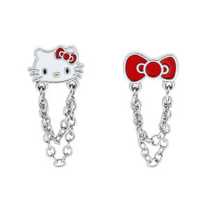 Sanrio | 1pair of Hello Kitty long chain tassel stud earrings party jewelry accessories womens gift fashionable earring set