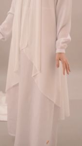 BAJU CANTIK HAJI UMROH WHITE SERIES NIBRAS ALINE BROKEN WHITE / BAJU GAMIS WANITA REMAJA DAILY OUTFIT UMROH HAJI FRESH & ELEGAN