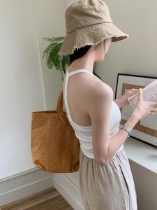 เสื้อกั๊กสายเดี่ยวสำหรับผู้หญิง ใส่กลางแจ้งในฤดูร้อน ดีไซน์เปิดหลัง ชุดโยคะ ชุดชั้นในแบบมีแผ่นเสริมหน้าอก เสื้อผ้าทำงานสไตล์เรียบง่าย