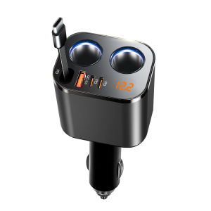 KEBIDUMEI 100W Sạc Xe Hơi Với PD QC3.0 3 Cổng USB Type-C Sạc Siêu Nhanh Ổ Cắm Bật Lửa Thuốc Lá Bộ Chuyển Đổi Nguồn Điện Phụ Kiện Xe Hơi