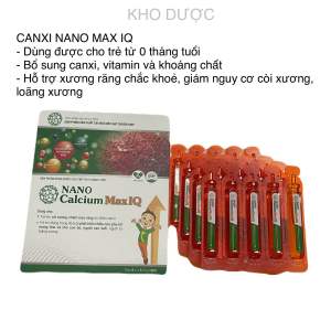Canxi nano MaxIQ - hộp 20 ống - Nano calcium MaxIQ - Bổ sung canxi vitamin cho cơ thể. Hỗ trợ răng xương chắc khoẻ