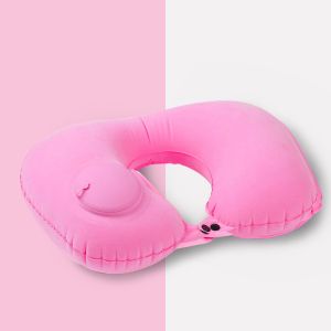 Press on Inflatable Pillow to Relax Neck Travel U-shaped Pillow Foldable and Portable with Leak Proof Device Ordinary U-shaped