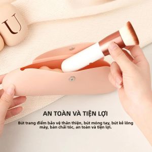 Hộp Đựng Cọ Trang Điểm Bằng Silicon Di Động Túi Đựng Mỹ Phẩm Du Lịch Hộp Đựng Đồ Trang Điểm Tiện Dụng Khi Di Chuyển Kích Thước 23.5x8.5x3.2cm