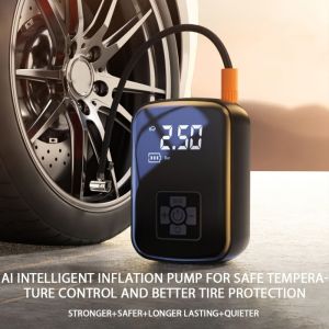 Electric Car Air Pump Portable Tire Inflator Wireless Air Injector LCD Display Air Compressor for Car Motorcycle Bike Tyre Ball