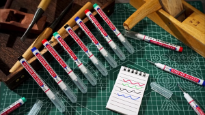 20mm Long Nib Marker Pen Deep Hole Extension Marker Multi-Purpose for Metal Perforating Long Tip Permanent Marker Pen Waterproof Construction Markers Marking Tool