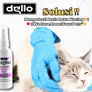 DELLO Spray Mengobati Kucing Terluka Semua Jenis Luka Luar Pada Kucing Kesayangan Anda FEFARM