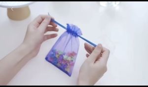 1pc Organza Gift Bag Mesh Drawstring Pouch Candy Jewlery Plain Color Wedding Package Giveaway Pouch