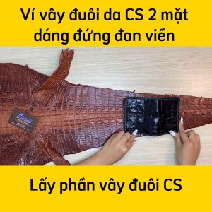 [FREE SHIP] Ví Da Cá Sấu. Vây Đuôi 2 Mặt Đan Viền Cao Cấp by Ovenis