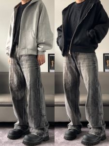 Cleanfit American Style Heavyweight 500g Open Cardigan Hoodie Short Version Double Zipper Spring Outerwear for Men And Women
