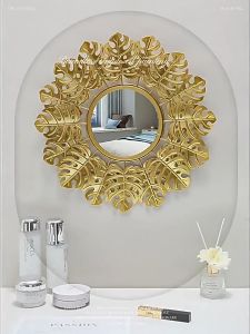 4 Styles European Modern Style Gold Decoration Mirror Wall Hanging Background Wall Mirror