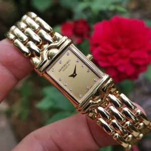 Đồng Hồ Nữ Si Thụy Sĩ _  RAYMOND WEIL - GENEVE - 5857 _ 18k Gold electroplated 10M _ Kính Sapphire - 12 diamonds _ Size 18 mm _ Size Dây 16.5 cm _ Chống Nước 30 Mét _ G.128