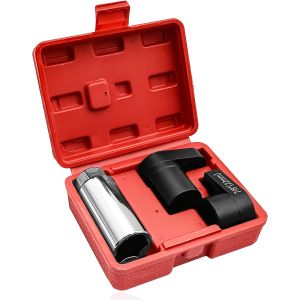 Oxygen Sensor Socket Set - 7/8" (22mm) Offset Wrench Tool for O2 Sensor Removal - Fits 3/8" & 1/2" Drive Automotive Repair Tool
