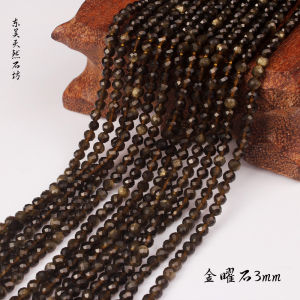 Handmade Natural Crystal Beads Black Obsidian Loose Beads Bracelet DIY Material Facet Cut Beads Fashion Jewelry Accessories