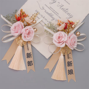 New Arrival Mori Style Tassel Magnetic Wedding Corsage Bridegroom Bride Wrist Flower Bridesmaid Wedding Parents Boutonniere Brooch