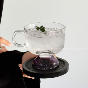 แก้วกาแฟคริสตัลหลากสีสันพร้อมข้าง แก้วน้ำร้อน แก้วน้ำเย็น แก้วครีมกาแฟ อุปกรณ์ดื่ม เครื่องประดับบ้าน แก้วน้ำครึ่งลิตร