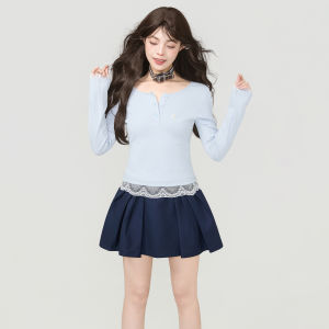 KEIKO | Lace Baroque U-Neck Backless Slim Fit T-shirt