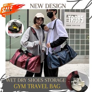 TAS TRAVEL SPORT GYM BAG PRIA WANITA SELEMPANG OLAHRAGA IMPORT DUFFLE WET DRY SHOES STORAGE - TR085