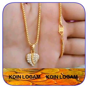 Kalung wanita keren koin logam 1991 anti luntur terbaru perhiasan cantik lapis emas 24k elegan