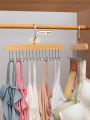 Wave Hanger Multi-Functional Solid Wood Intimates Sling Tie Stockings Storage Rack Wooden Hanger Hanger Clothes For Home. 