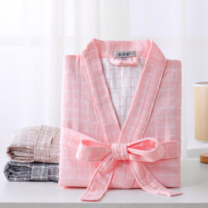 Pure Cotton Bathrobe Mens Three-Layer Gauze Steam Sauna Beauty Salon Absorbent Robe for Adults Summer Home Comfort Wear