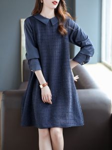 Váy Midi Tay Dài Lấp Lánh Phong Cách Little Black Dress Thanh Lịch Thời Trang Thu Đông Mới Về Váy Chữ a Cổ Bẻ Bằng Polyester