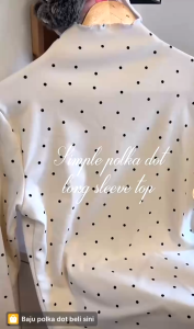 Baju dalam renda Corak polka dot  leher tinggi lengan panjang High Neck Lace Inner top long sleeve波点高领打底衫长袖薄款百搭蕾丝内搭上衣