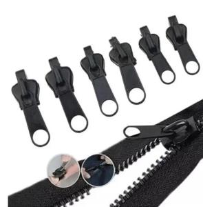 6PCS Instant Zipper Universal Instant Fix Zipper Repair Kit Replacement Zip Slider Teeth Rescue Zippers For 3 Different Size