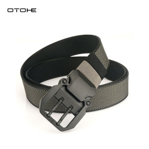OTOHE Men Belt Outdoor Tactical Belt Double-Sided Use Adjustable Belt Rotating Buckle Nylon Waistband Two-Color Belt Youth Sports Canvas Pant Belt Simple Nice Waistband Nylon