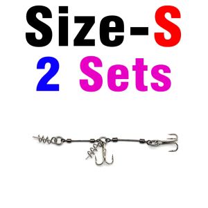 MNFT Pike Stinger Rig Treble Hooks S M L Multi-Depth Screw Fishing Hook With Sinker Weight Pin Connector Set for Swimbait