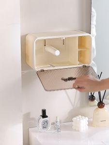 [ส่งไว จากไทย] Kokoro Home กล่องทิชชู่ กล่องใส่กระดาษชำระ MB113 ติดผนังไม่ต้องเจาะ กันน้ำ 2แบบ มีชั้นวางของ กล่องทิชชู่แบบใส