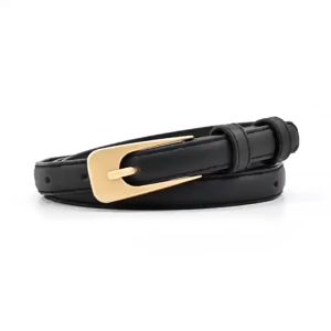 Casual Retro Solid Color Metal Accessories Womens Belt (Beige/Brown/Black) Sabuk Dasar Aksesori Logam With Suit Skirt Chic