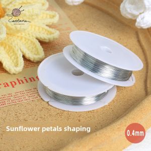 Silver Hair-Styling Fine Iron Wire 0.4 0.5mm Handmade DIY Crocheted Wool Sunflower Petal Leaf Modeling Material