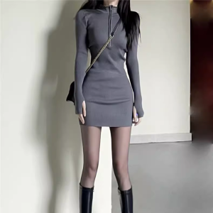 HUOLISI | Black Seductive Short Bodycon Sweater Dress