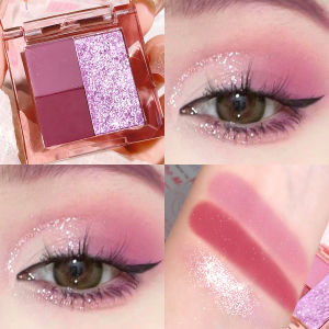 Pocket magic trio eyeshadow palette glitter sequins waterproof non-makeup earthy tones daily high value