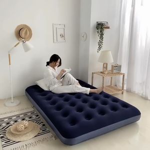 Kasur Angin Twin Biru/ Air Bed Twin / Kasur Tiup/Kasur Angin tempat tidur camping kasur yang menggembung sendiri perlengkapan tenda/Kasur Angin/ Kasur Pompa Lantai Matras Besar/Kasur Angin Double Biru + Pompa