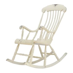 Retro Weathered Painted Wooden Rocking Chair Full Solid Wood for Balcony Study Adult Nordic Simple Fashionable Lounger