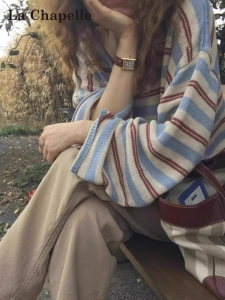 La Chapelle | Colorful Striped Long Sleeve Knit Top